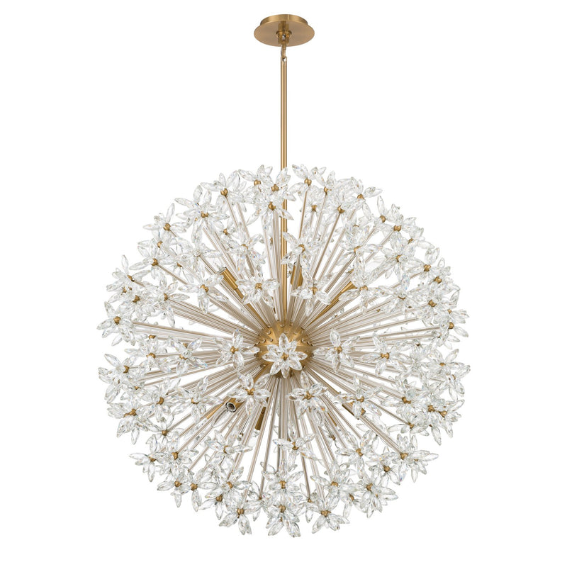 Adley 12 Light 34" Chandelier in Aged Brass