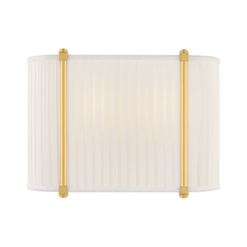 Cornell Wide 2-Light Wall Sconce in Aged Brass