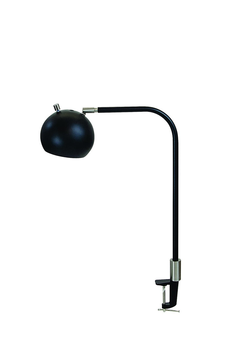 Aria Globe Clamp Task Lamp in Black/Satin Nickel