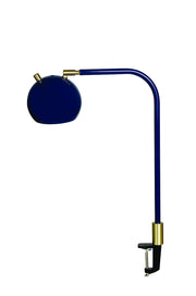 Aria Globe Clamp Task Lamp in Navy Blue/Satin Brass
