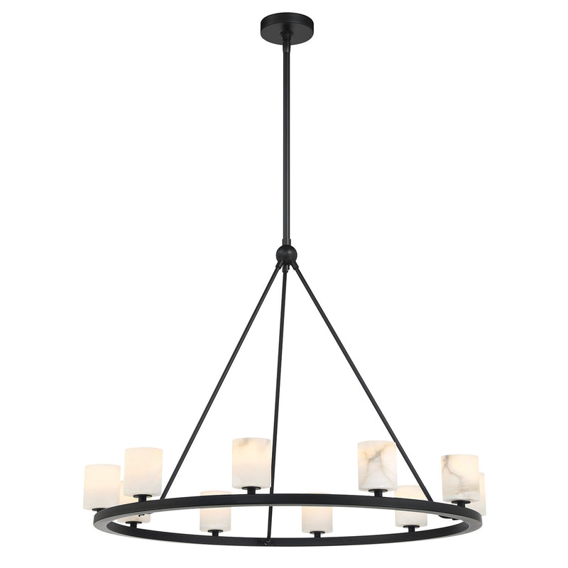 Aragon 10 Light LED Chandelier in Matte Black