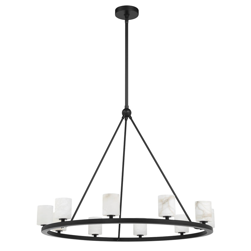 Aragon 10 Light LED Chandelier in Matte Black