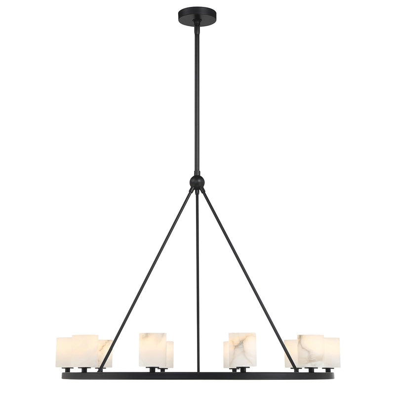 Aragon 10 Light LED Chandelier in Matte Black