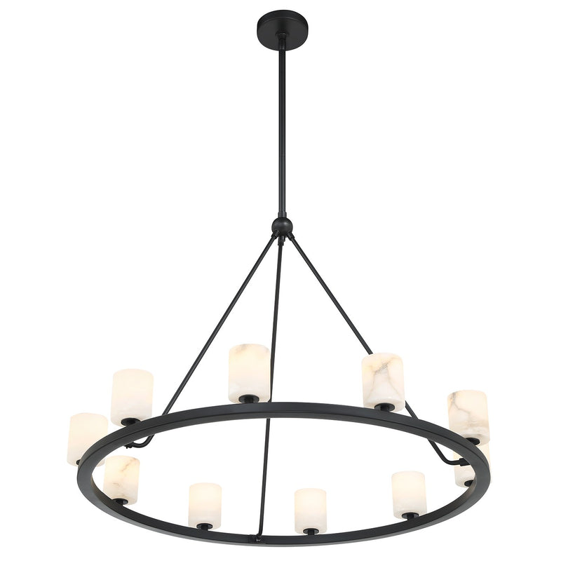 Aragon 10 Light LED Chandelier in Matte Black