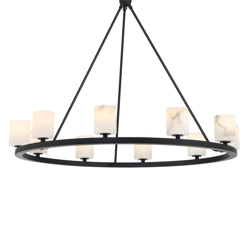 Aragon 10 Light LED Chandelier in Matte Black