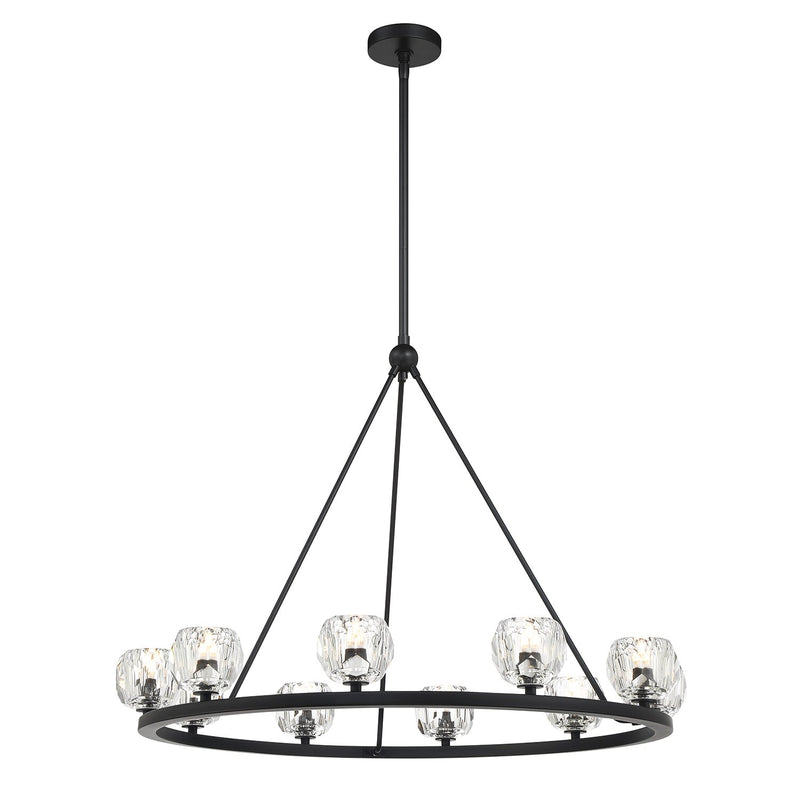 Aragon 10 Light LED Chandelier in Matte Black