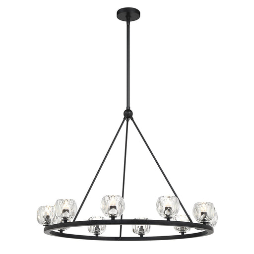 Aragon 10 Light LED Chandelier in Matte Black