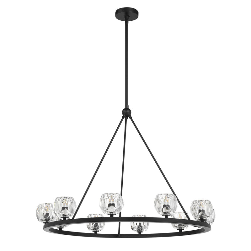 Aragon 10 Light LED Chandelier in Matte Black