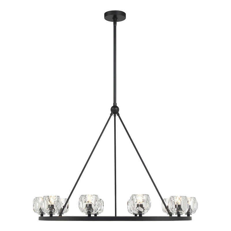 Aragon 10 Light LED Chandelier in Matte Black