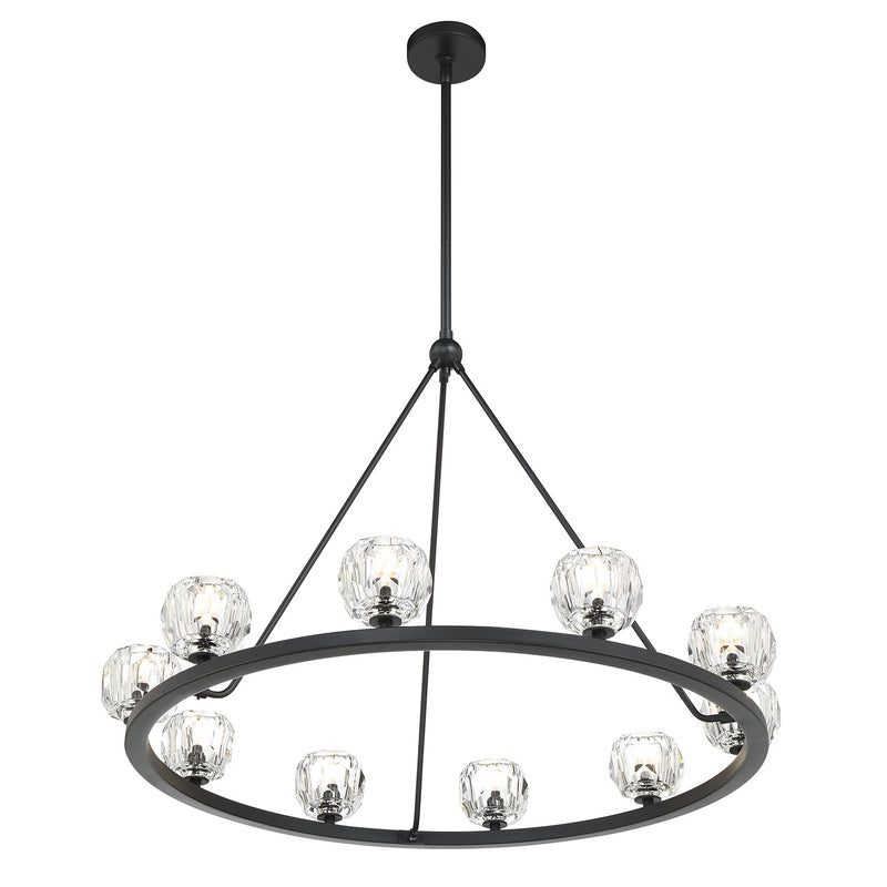 Aragon 10 Light LED Chandelier in Matte Black