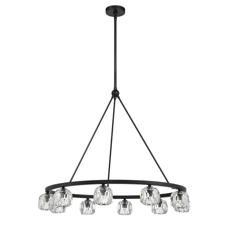 Aragon 10 Light LED Chandelier in Matte Black