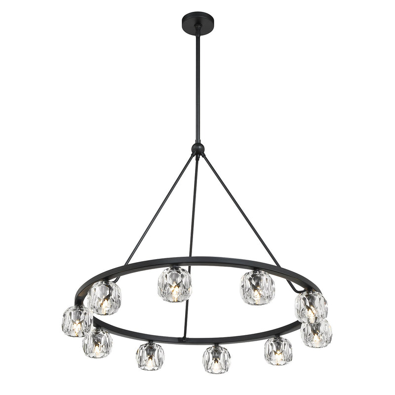 Aragon 10 Light LED Chandelier in Matte Black
