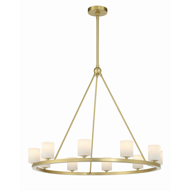 Aragon 10 Light LED Chandelier in Soft Brass