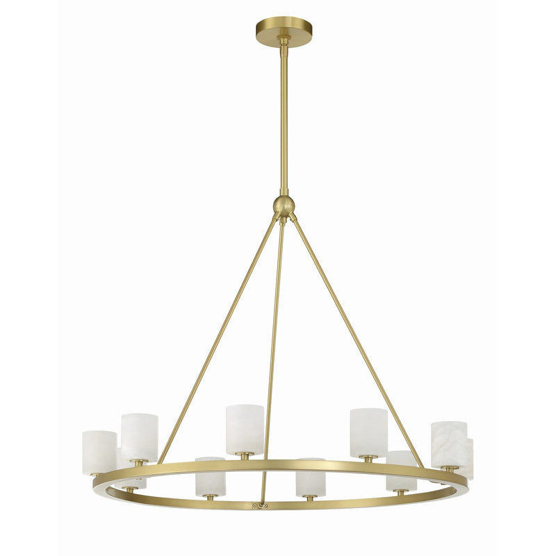Aragon 10 Light LED Chandelier in Soft Brass