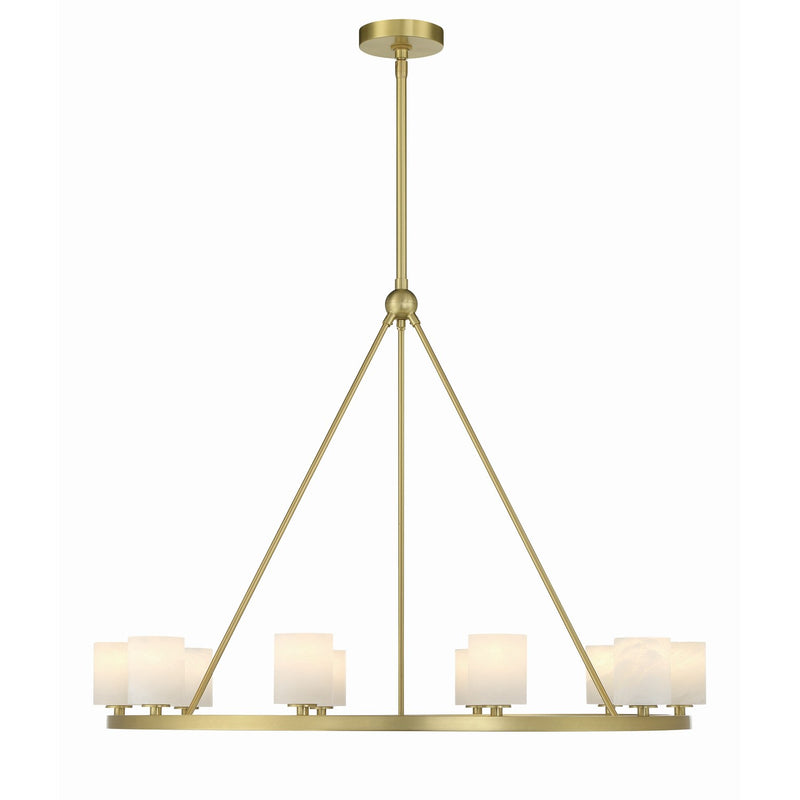 Aragon 10 Light LED Chandelier in Soft Brass