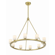 Aragon 10 Light LED Chandelier in Soft Brass