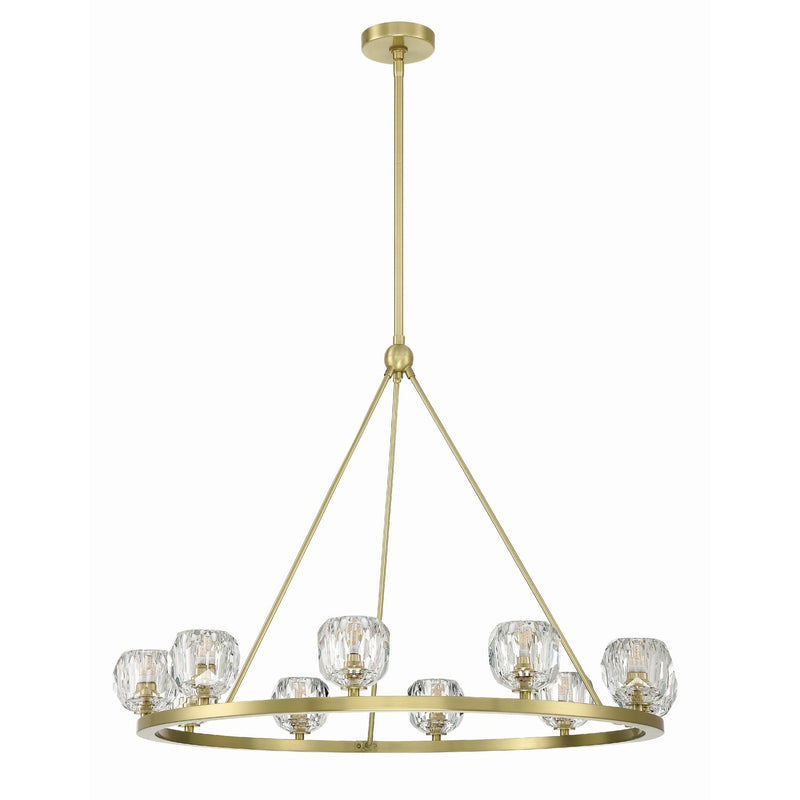 Aragon 10 Light LED Chandelier in Soft Brass