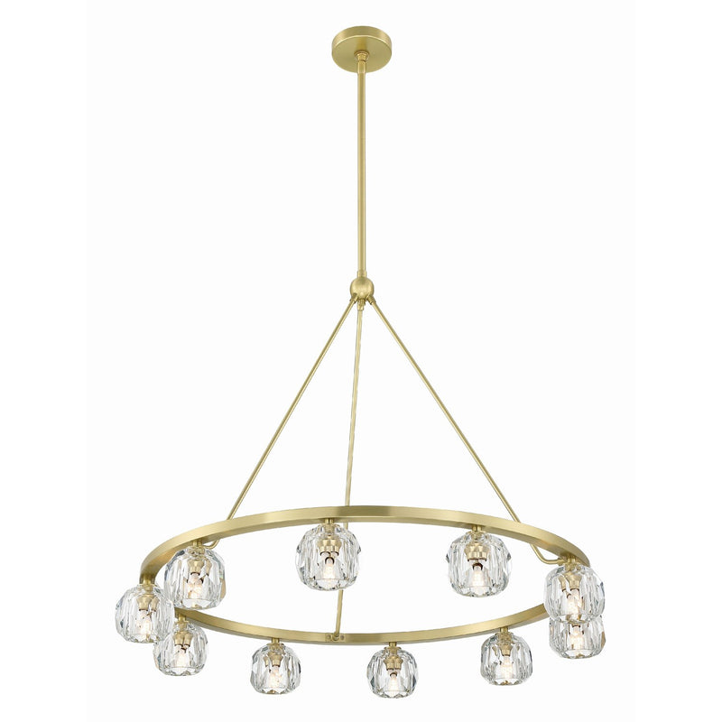 Aragon 10 Light LED Chandelier in Soft Brass