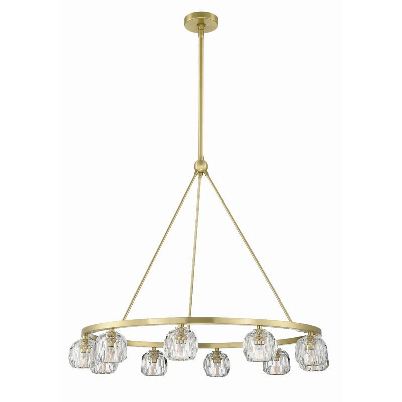 Aragon 10 Light LED Chandelier in Soft Brass