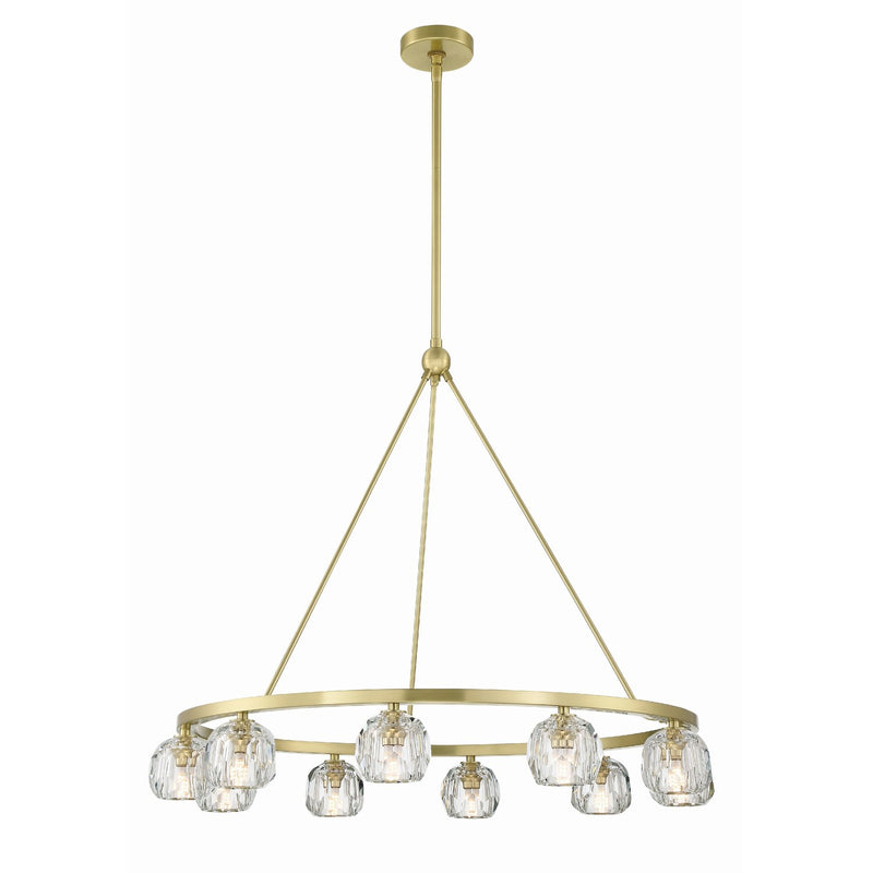 Aragon 10 Light LED Chandelier in Soft Brass