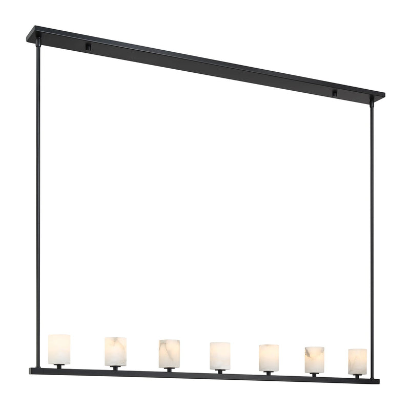 Aragon 7 Light 56" LED Linear Chandelier in Matte Black