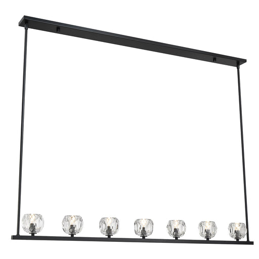 Aragon 7 Light 56" LED Linear Chandelier in Matte Black