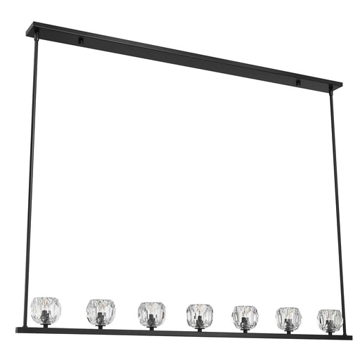 Aragon 7 Light 56" LED Linear Chandelier in Matte Black
