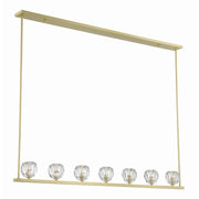 Aragon 7 Light 56" LED Linear Chandelier in Soft Brass