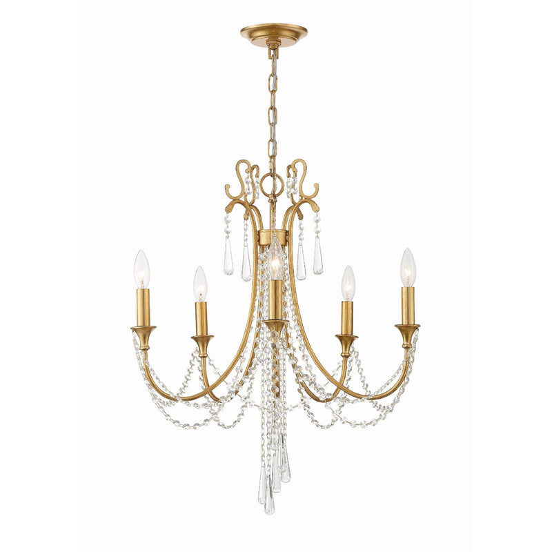 Arcadia 5 Light 23.5" Chandelier in Antique Gold