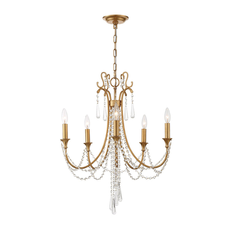 Arcadia 5 Light 23.5" Chandelier in Antique Gold