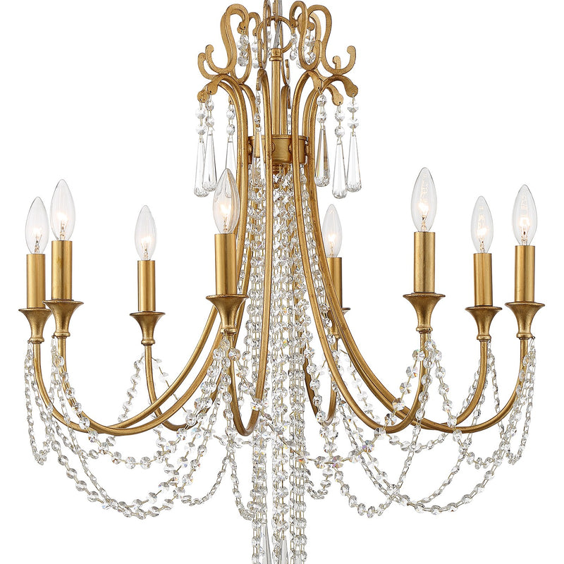 Arcadia 8 Light 26.75" Chandelier in Antique Gold