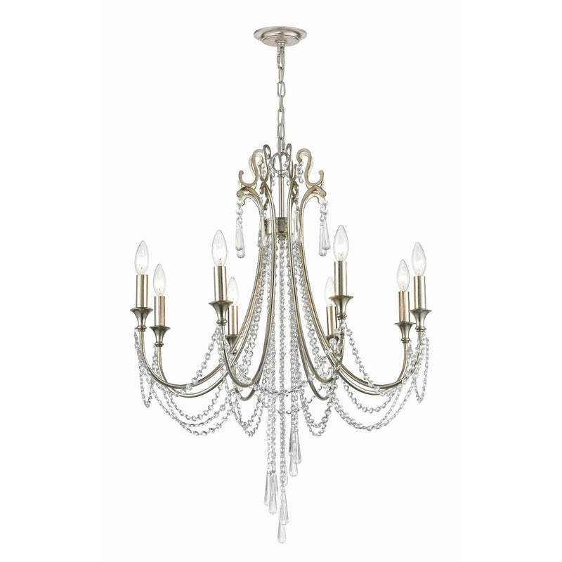 Arcadia 8 Light 26.75" Chandelier in Antique Silver