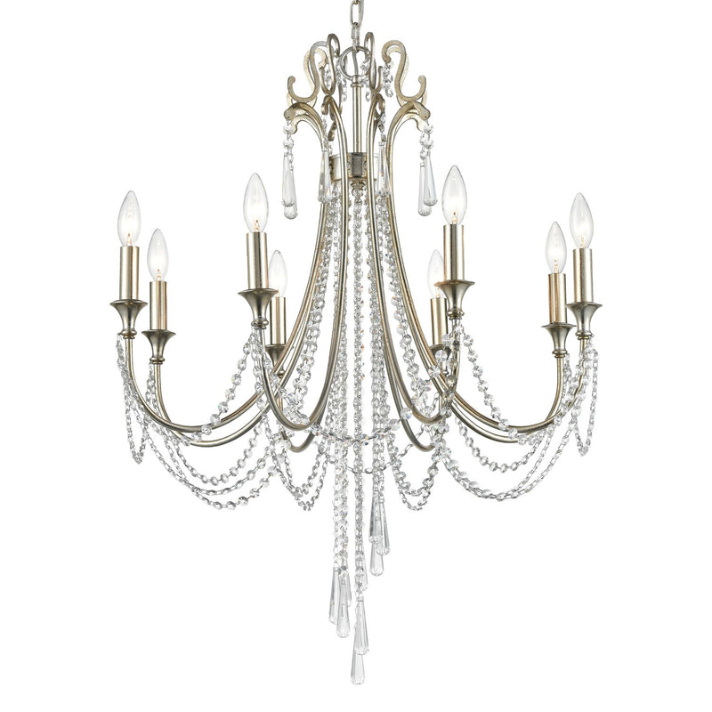 Arcadia 8 Light 26.75" Chandelier in Antique Silver