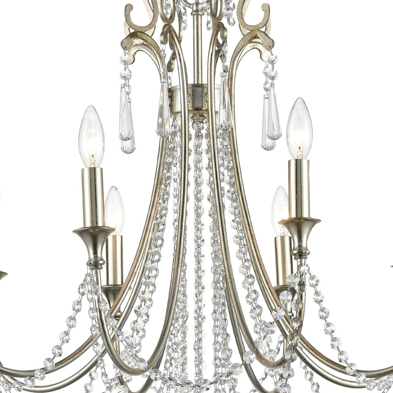 Arcadia 8 Light 26.75" Chandelier in Antique Silver
