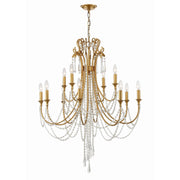 Arcadia 12 Light 32.5" Chandelier in Antique Gold