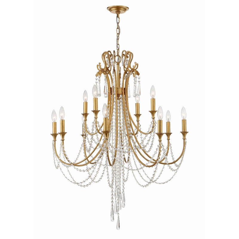 Arcadia 12 Light 32.5" Chandelier in Antique Gold