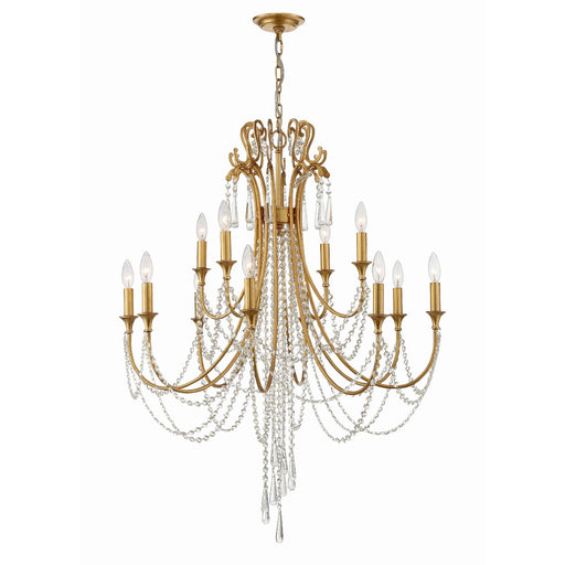 Arcadia 12 Light 32.5" Chandelier in Antique Gold