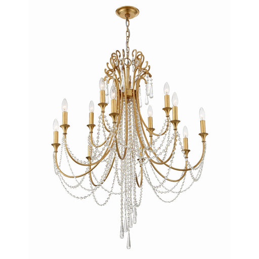 Arcadia 12 Light 32.5" Chandelier in Antique Gold