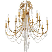 Arcadia 12 Light 32.5" Chandelier in Antique Gold