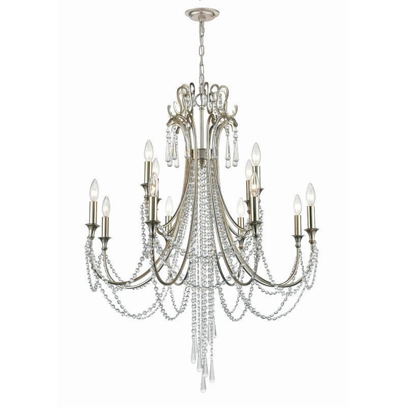 Arcadia 12 Light 32.5" Chandelier in Antique Silver