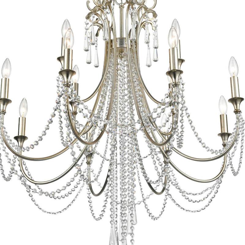 Arcadia 12 Light 32.5" Chandelier in Antique Silver