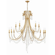 Arcadia 15 Light 46.25" Chandelier in Antique Gold