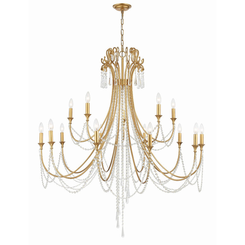 Arcadia 15 Light 46.25" Chandelier in Antique Gold