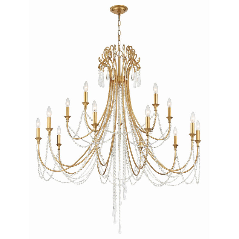 Arcadia 15 Light 46.25" Chandelier in Antique Gold