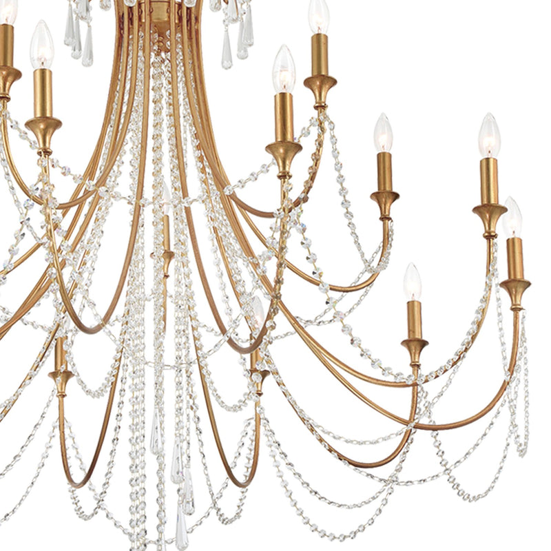 Arcadia 15 Light 46.25" Chandelier in Antique Gold