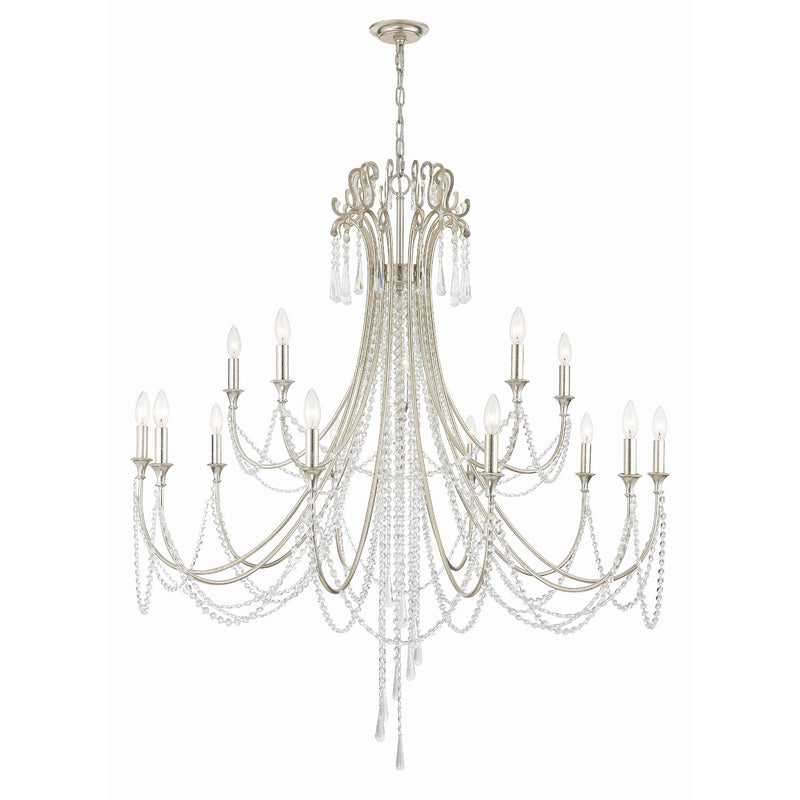 Arcadia 15 Light 46.25" Chandelier in Antique Silver