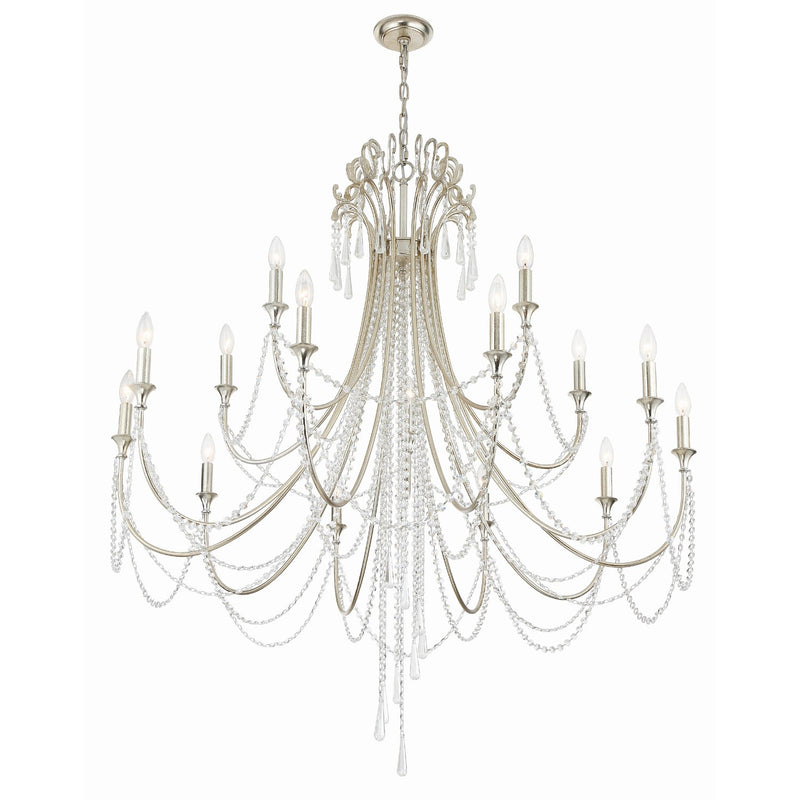 Arcadia 15 Light 46.25" Chandelier in Antique Silver