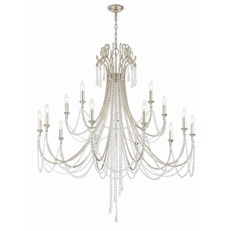 Arcadia 15 Light 46.25" Chandelier in Antique Silver