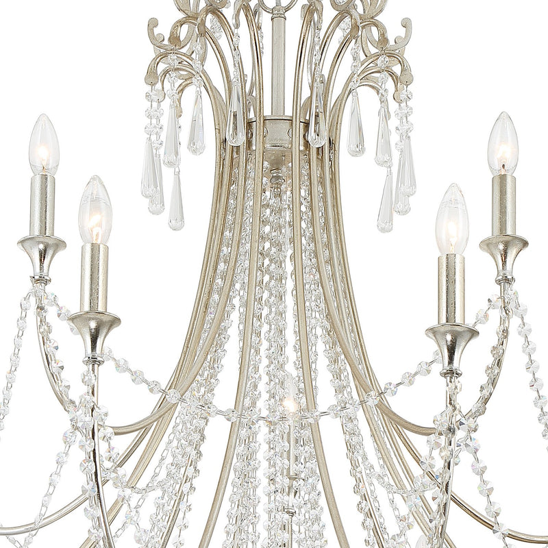 Arcadia 15 Light 46.25" Chandelier in Antique Silver