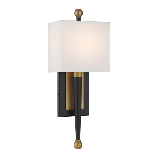 Ardson 1 Light 7" Sconce in Matte Black + Vibrant Gold